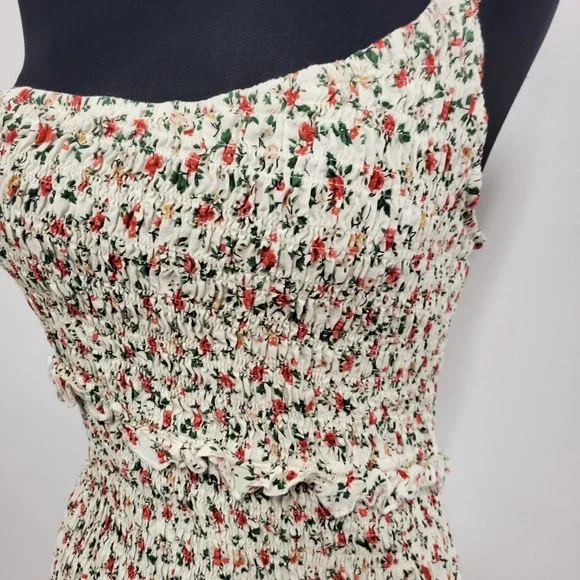 Pretty Garden Womens Smocked Floral Cottagecore Midi Dress Size M Whimsical - Picture 2 of 10